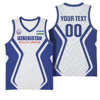 Custom Football Uzbekistan Basketball Jersey Milliy Jamoa White Version - Wonder Print Shop