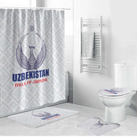 Football Uzbekistan Bathroom Set Milliy Jamoa White Version - Wonder Print Shop