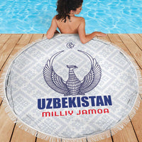 Football Uzbekistan Beach Blanket Milliy Jamoa White Version - Wonder Print Shop