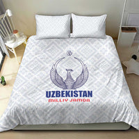 Football Uzbekistan Bedding Set Milliy Jamoa White Version - Wonder Print Shop