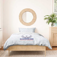 Football Uzbekistan Bedding Set Milliy Jamoa White Version - Wonder Print Shop