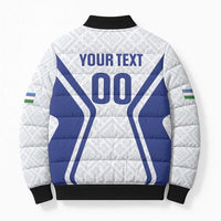 Custom Football Uzbekistan Bomber Puffer Jacket Milliy Jamoa White Version - Wonder Print Shop