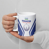 Custom Football Uzbekistan Ceramic Mug Milliy Jamoa White Version - Wonder Print Shop