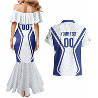 Custom Football Uzbekistan Couples Matching Mermaid Dress and Hawaiian Shirt Milliy Jamoa White Version - Wonder Print Shop