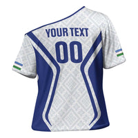 Custom Football Uzbekistan Cross Shoulder Shirt Milliy Jamoa White Version - Wonder Print Shop