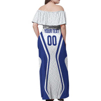 Custom Football Uzbekistan Family Matching Off Shoulder Maxi Dress and Hawaiian Shirt Milliy Jamoa White Version - Wonder Print Shop