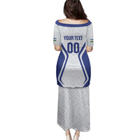 Custom Football Uzbekistan Family Matching Puletasi and Hawaiian Shirt Milliy Jamoa White Version - Wonder Print Shop