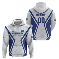 Custom Football Uzbekistan Hoodie Milliy Jamoa White Version - Wonder Print Shop