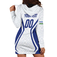 Custom Football Uzbekistan Hoodie Dress Milliy Jamoa White Version - Wonder Print Shop