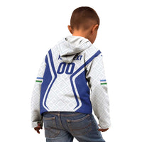 Custom Football Uzbekistan Kid Hoodie Milliy Jamoa White Version - Wonder Print Shop