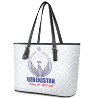 Football Uzbekistan Leather Tote Bag Milliy Jamoa White Version - Wonder Print Shop