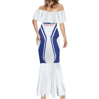 Custom Football Uzbekistan Mermaid Dress Milliy Jamoa White Version - Wonder Print Shop