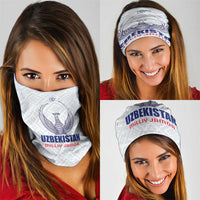 Football Uzbekistan Neck Gaiter Milliy Jamoa White Version - Wonder Print Shop
