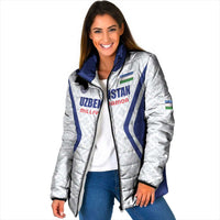 Custom Football Uzbekistan Padded Jacket Milliy Jamoa White Version - Wonder Print Shop