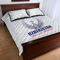 Football Uzbekistan Quilt Bed Set Milliy Jamoa White Version - Wonder Print Shop