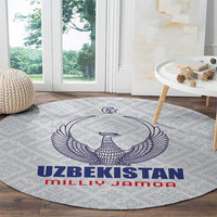 Football Uzbekistan Round Carpet Milliy Jamoa White Version - Wonder Print Shop