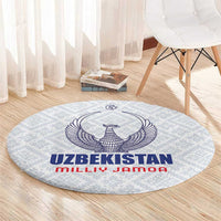 Football Uzbekistan Round Carpet Milliy Jamoa White Version - Wonder Print Shop