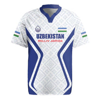 Custom Football Uzbekistan Rugby Jersey Milliy Jamoa White Version - Wonder Print Shop