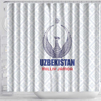 Football Uzbekistan Shower Curtain Milliy Jamoa White Version - Wonder Print Shop