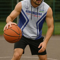 Custom Football Uzbekistan Sleeveless Hoodie Milliy Jamoa White Version - Wonder Print Shop