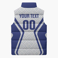 Custom Football Uzbekistan Sleeveless Puffer Jacket Milliy Jamoa White Version - Wonder Print Shop