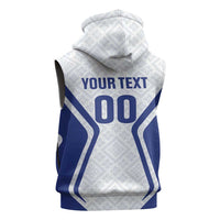 Custom Football Uzbekistan Sleeveless Zip Hoodie Milliy Jamoa White Version - Wonder Print Shop