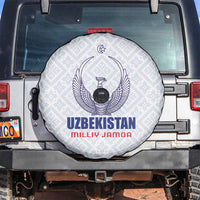 Football Uzbekistan Spare Tire Cover Milliy Jamoa White Version - Wonder Print Shop