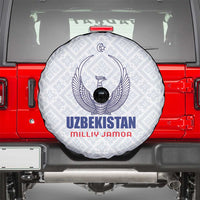 Football Uzbekistan Spare Tire Cover Milliy Jamoa White Version - Wonder Print Shop