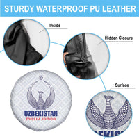 Football Uzbekistan Spare Tire Cover Milliy Jamoa White Version - Wonder Print Shop