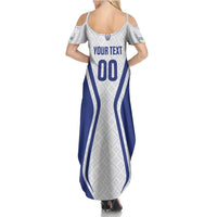 Custom Football Uzbekistan Summer Maxi Dress Milliy Jamoa White Version - Wonder Print Shop