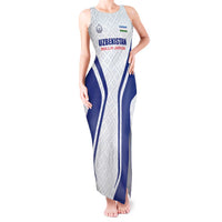 Custom Football Uzbekistan Tank Maxi Dress Milliy Jamoa White Version - Wonder Print Shop
