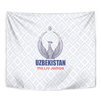 Football Uzbekistan Tapestry Milliy Jamoa White Version - Wonder Print Shop