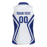 Custom Football Uzbekistan Women Sleeveless Polo Shirt Milliy Jamoa White Version - Wonder Print Shop