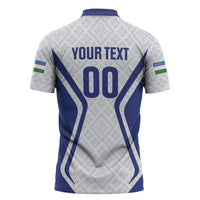 Custom Football Uzbekistan Zipper Polo Shirt Milliy Jamoa White Version - Wonder Print Shop
