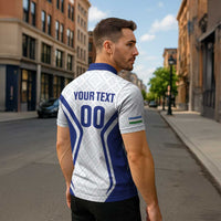 Custom Football Uzbekistan Zipper Polo Shirt Milliy Jamoa White Version - Wonder Print Shop