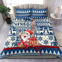 Pennsylvania Christmas Bedding Set Santa Claus With Gift Box Xmas Pattern - Wonder Print Shop
