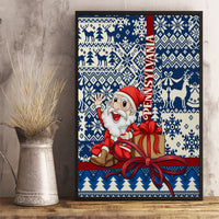 Pennsylvania Christmas Canvas Wall Art Santa Claus With Gift Box Xmas Pattern - Wonder Print Shop