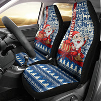 Pennsylvania Christmas Car Seat Cover Santa Claus With Gift Box Xmas Pattern - Wonder Print Shop