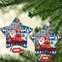 Pennsylvania Christmas Ceramic Ornament Santa Claus With Gift Box Xmas Pattern - Wonder Print Shop