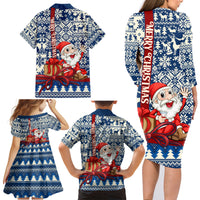 Pennsylvania Christmas Family Matching Long Sleeve Bodycon Dress and Hawaiian Shirt Santa Claus With Gift Box Xmas Pattern - Wonder Print Shop