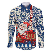 Pennsylvania Christmas Family Matching Long Sleeve Bodycon Dress and Hawaiian Shirt Santa Claus With Gift Box Xmas Pattern - Wonder Print Shop