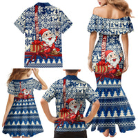 Pennsylvania Christmas Family Matching Mermaid Dress and Hawaiian Shirt Santa Claus With Gift Box Xmas Pattern - Wonder Print Shop