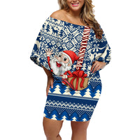 Pennsylvania Christmas Family Matching Off Shoulder Short Dress and Hawaiian Shirt Santa Claus With Gift Box Xmas Pattern - Wonder Print Shop