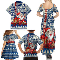 Pennsylvania Christmas Family Matching Summer Maxi Dress and Hawaiian Shirt Santa Claus With Gift Box Xmas Pattern - Wonder Print Shop