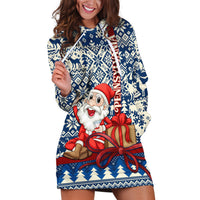 Pennsylvania Christmas Hoodie Dress Santa Claus With Gift Box Xmas Pattern - Wonder Print Shop
