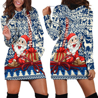 Pennsylvania Christmas Hoodie Dress Santa Claus With Gift Box Xmas Pattern - Wonder Print Shop