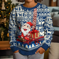 Pennsylvania Christmas Kid Ugly Christmas Sweater Santa Claus With Gift Box Xmas Pattern - Wonder Print Shop