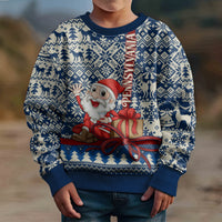 Pennsylvania Christmas Kid Ugly Christmas Sweater Santa Claus With Gift Box Xmas Pattern - Wonder Print Shop