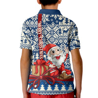Pennsylvania Christmas Kid Polo Shirt Santa Claus With Gift Box Xmas Pattern - Wonder Print Shop