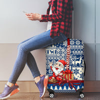Pennsylvania Christmas Luggage Cover Santa Claus With Gift Box Xmas Pattern - Wonder Print Shop